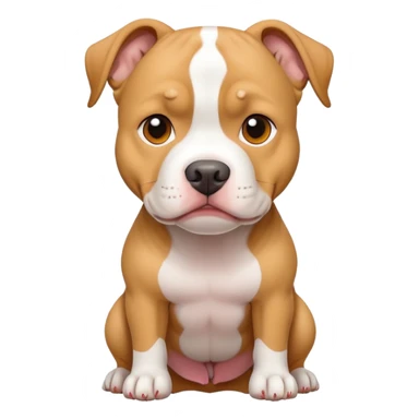 tan and white pitbull terrier dog sticker