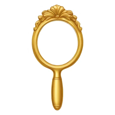 Gold vintage handheld mirror sticker