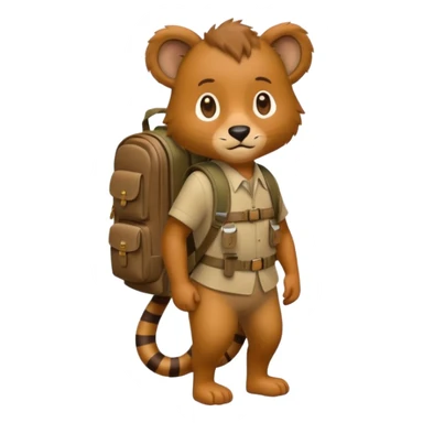  Safari Animal with Backpack  sticker