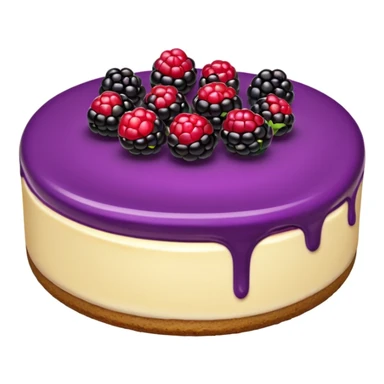 classic emoji style blackberry cheesecake, bright colors, transparent background sticker