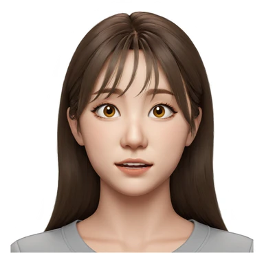 realistic girl with brown hair sticker