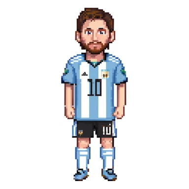 Lionel Messi, famous soccer player with Argentina jersey sticker