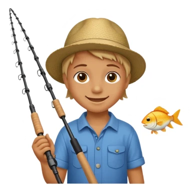 kids fishing rod sticker
