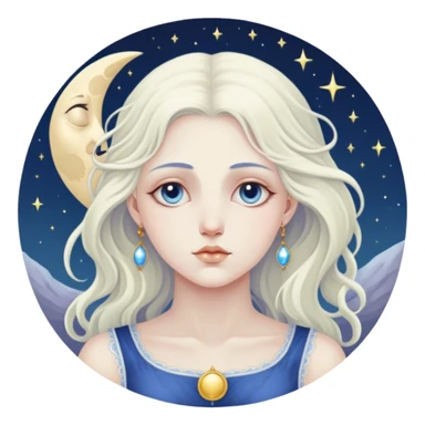 The moon Tarot card sticker