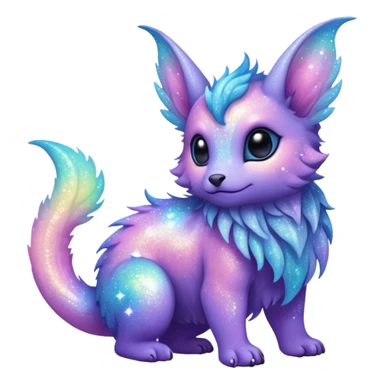 Pastel nebula furry realistic glittery Randomly-faerie-drake-colored sparkly exotic Fakémon-creature sticker