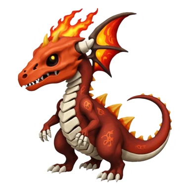 Skeletal Fiery Volcanic Cubone-Salandit-Marowak-Duskull-dragon sticker
