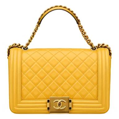 chanel le boy butter yellow bag with gold hardware sticker