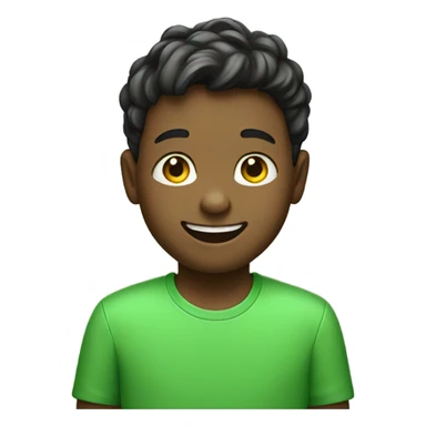 happy boy in green shirt sticker