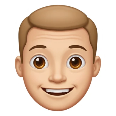 Funny caricature style cartoon, big head, happy face sticker