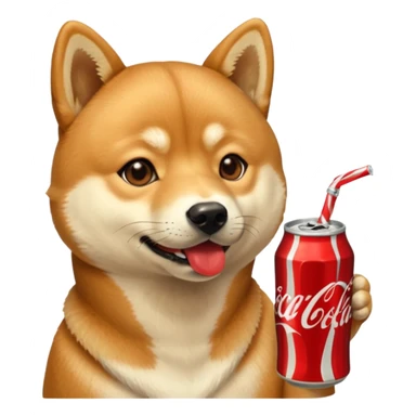 Shiba Jasper drinking Coca Cola sticker