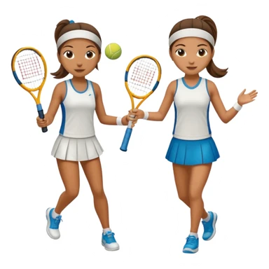 Girls playing tennis  sticker