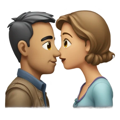 Guy being rejected for a kiss by a girl sticker