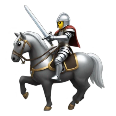Charging knight on horse sticker