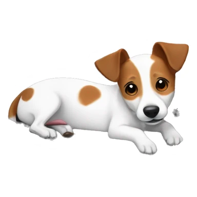 Jackrussell comfy in dog bed sticker