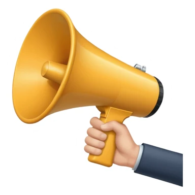 megaphone with a male hand sticker
