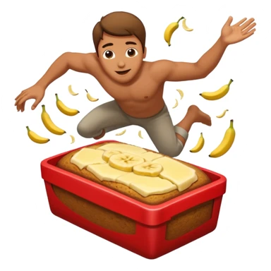 Masculine Emoji man falling into banana bread  sticker