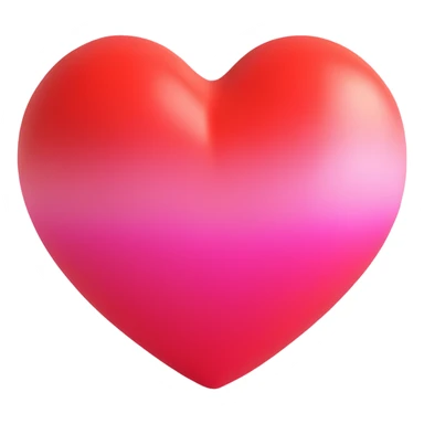 puffy heart, gradient from red to pink, extra plump, cheerful expression sticker