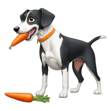 standing dog eating a carrot like bugs bunny sticker