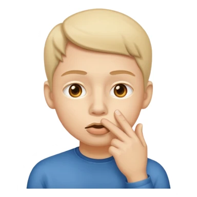 Silent face, shushing sticker