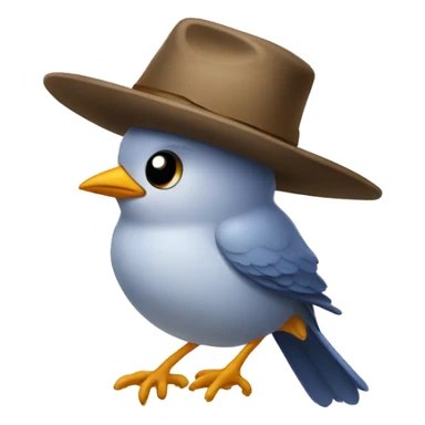 Bird with a hat sticker