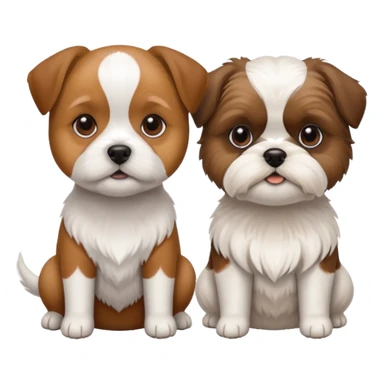 two dogs sitting next to each other: one jack rassel, one shizu sticker