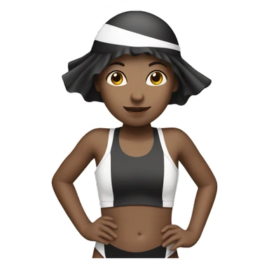 a girl swimming with white swim cap and black swimmers  sticker