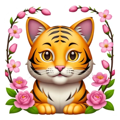 Chat et fleurs de cerisier  sticker