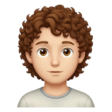 Show me a boy with brown curly hair  sticker