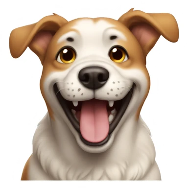 Dog laughing hard sticker
