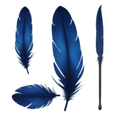 Realistic navi blue feather sticker