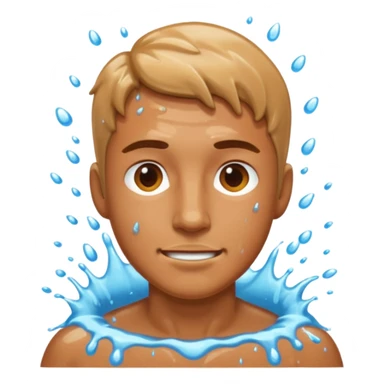 A man who falling down in river sticker