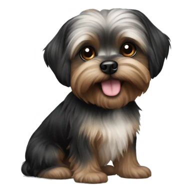 Black shorkie dog sticker