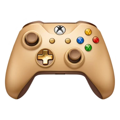 Clash of Clans aesthetic: Cinematic Playful Xbox Controller (Original Duke) Portrait Emoji, rendered in a 3D vector-style similar to standard emojis with minimal shading and bold, simplified shapes. A compact, distinct form with signature details, softly glowing with a modern gaming energy charm. Simplified yet unmistakably iconic, highly detailed and consistent, glowing with a soft radiance and high shine. Stylized with a touch of next-gen innovation and a soft glowing outline, capturing the essence of a beloved gaming relic with a friendly, playful manner! sticker