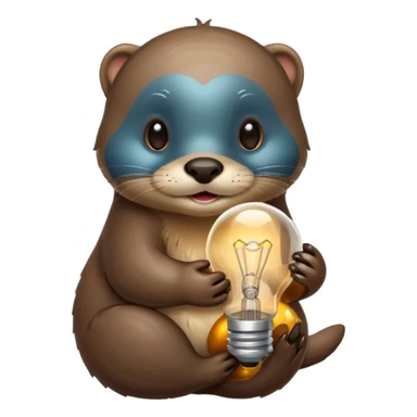 otter hugging a lightbulb sticker