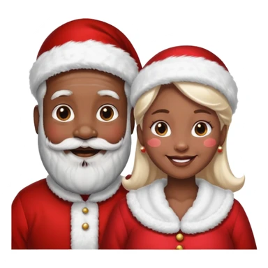 Black Santa with White Mrs. Santa sticker