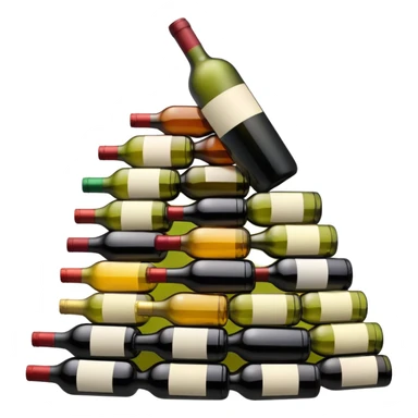 mountain of wine bottles sticker
