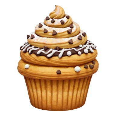 Cookie dough croissant cupcake sticker
