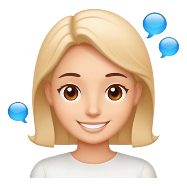 smiling face with balanced thought bubbles of work and relaxation sticker