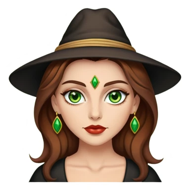 Bruja sexy de tez blanza cabello castaño y ojos verdes  sticker