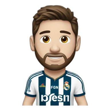 messi with real madrid jersey sticker