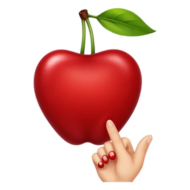 a cherry pinched between two fingers sticker