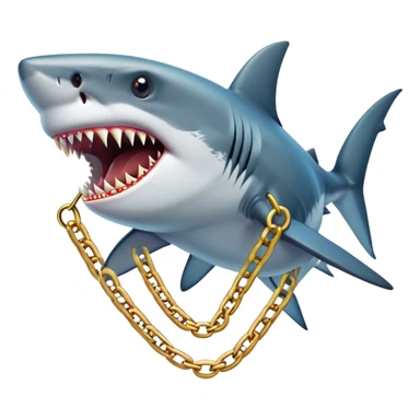Shark with gold chain sticker