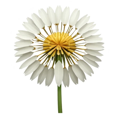 Dandelion flower emoji in white colour looks aesthetic  sticker