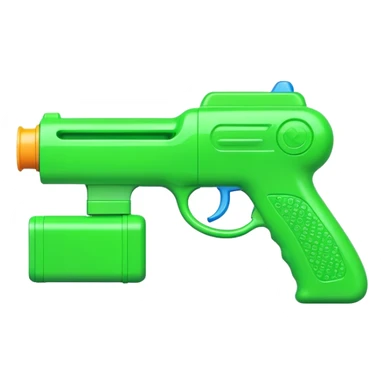Water pistol toy in bright green color sticker
