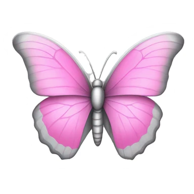 Pink and silver butterfly  sticker
