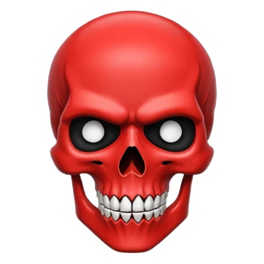 The image features a stylized red skull against a black background.
The image is composed primarily of two colors: a vibrant red for the skull and a deep black for the background. The skull occupies a large portion of the image and is drawn in a minimalist style, almost like a silhouette.  sticker
