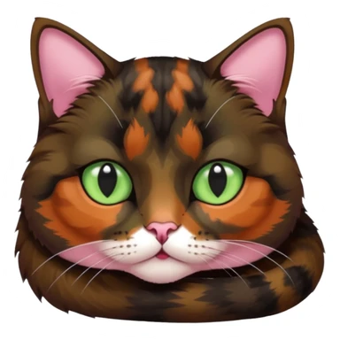 dark tortoiseshell cat half pink nose pale green eyes sticker