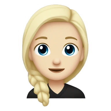 Blonde girl with blue eyes in black sweater and an east asian man with black hair and black eyes hugging sticker