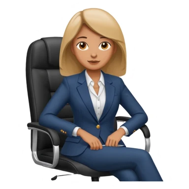 Back of woman sitting on an office chair sticker
