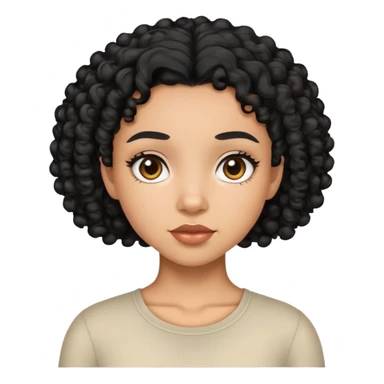 mixed-race girl with shaved curly black hair sticker